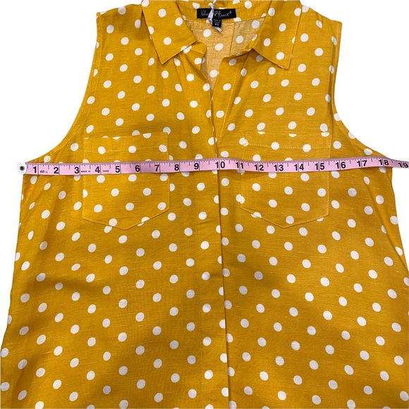 Velvet Heart NWT Yellow Polka Dot Carol Sleeveless Button Up XS - Picture 13 of 15